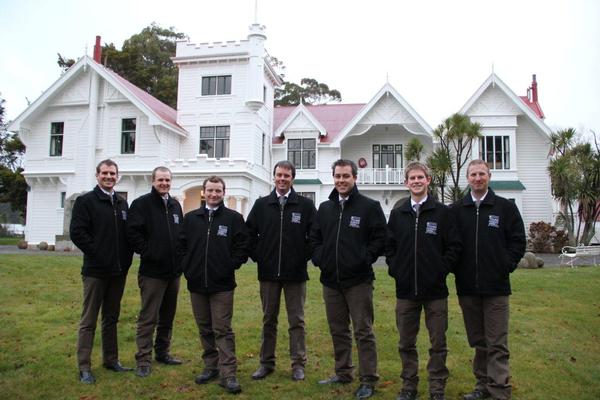 All seven contestants stand in front of the historic Brancepeth Homestead after a long day at the technical day